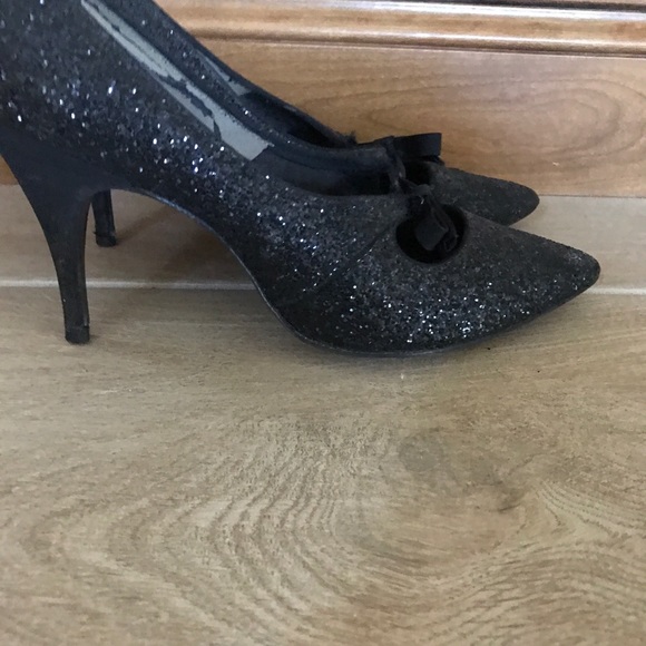 Vintage Stiletto Heels Dream Step Black Sparkle Pumps from 60s Size 7.5 - Picture 3 of 8